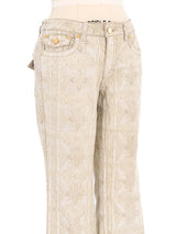 Roberto Cavalli Metallic Tapestry Jeans Bottom arcadeshops.com