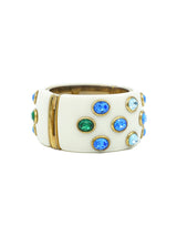 Ivory Bezel Rhinestone Cuff Accessory arcadeshops.com