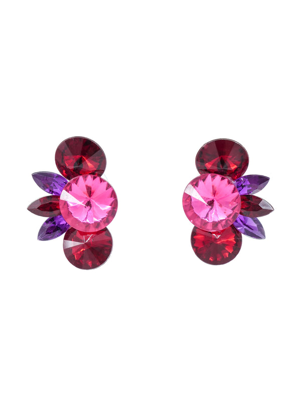 Pink Jeweled Earrings Accessory arcadeshops.com