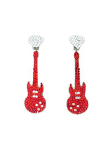 Richard Kerr Rhinestone Guitar Earrings Accessory arcadeshops.com