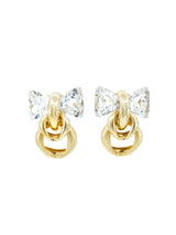 Goldtone Crystal Bow Earrings Accessory arcadeshops.com