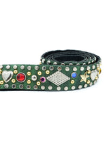 1980s Studded Green Leather Western Belt Accessory arcadeshops.com