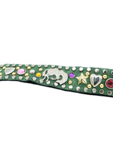 1980s Studded Green Leather Western Belt Accessory arcadeshops.com