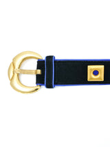 Escada Embellished Cobalt Suede Belt Accessory arcadeshops.com