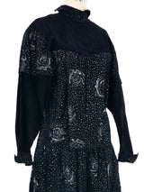 Embossed Suede Patchwork Dress Dress arcadeshops.com