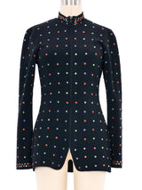 Tadashi Rainbow Studded Knit Top Top arcadeshops.com