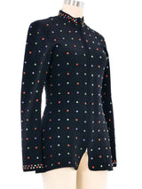 Tadashi Rainbow Studded Knit Top Top arcadeshops.com