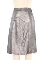 Plein Sud Metallic Leather Skirt Bottom arcadeshops.com