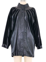 Suede Paneled Leather Coat Jacket arcadeshops.com