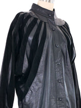 Suede Paneled Leather Coat Jacket arcadeshops.com