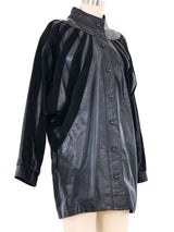 Suede Paneled Leather Coat Jacket arcadeshops.com
