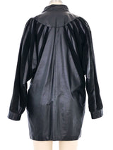 Suede Paneled Leather Coat Jacket arcadeshops.com