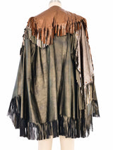 Metallic Leather Layered Cape Jacket arcadeshops.com