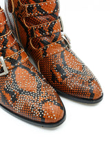 Chloe Susanna Studded Snakeskin Ankle Boots, 36.5 Accessory arcadeshops.com