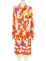1970s Floral Shirt Dress Dress arcadeshops.com