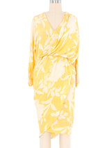 Pierre Cardin Draped Jacquard Silk Dress Dress arcadeshops.com
