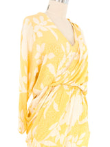 Pierre Cardin Draped Jacquard Silk Dress Dress arcadeshops.com