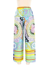 Versace Mixed Print Silk Pants Bottom arcadeshops.com
