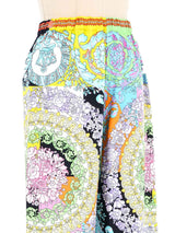 Versace Mixed Print Silk Pants Bottom arcadeshops.com