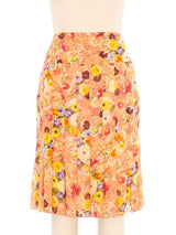2004 Chanel Floral Silk Chiffon Skirt Bottom arcadeshops.com