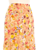 2004 Chanel Floral Silk Chiffon Skirt Bottom arcadeshops.com