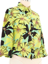 Prada Neon Hibiscus Flower Blouse Top arcadeshops.com