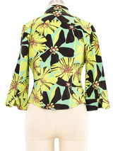 Prada Neon Hibiscus Flower Blouse Top arcadeshops.com