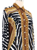 Escada Safari Print Blouse Top arcadeshops.com