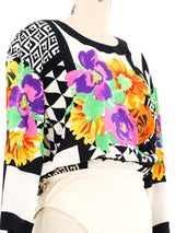 Escada Floral Print Silk Bodysuit Suit arcadeshops.com