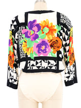 Escada Floral Print Silk Bodysuit Suit arcadeshops.com