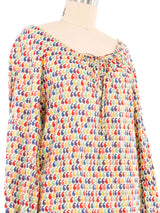 Yves Saint Laurent Printed Peasant Top Top arcadeshops.com
