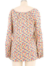 Yves Saint Laurent Printed Peasant Top Top arcadeshops.com