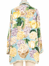 1990s Gucci Tulip Coronet Silk Blouse Top arcadeshops.com