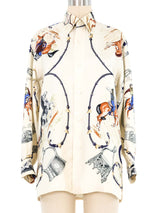 Hermes Pampa Silk Blouse Top arcadeshops.com