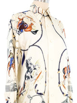 Hermes Pampa Silk Blouse Top arcadeshops.com