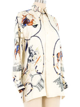 Hermes Pampa Silk Blouse Top arcadeshops.com