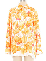 Hermes Les Capucines Silk Blouse Top arcadeshops.com