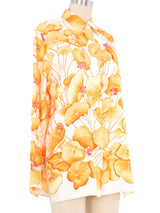 Hermes Les Capucines Silk Blouse Top arcadeshops.com