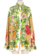 Hermes Passiflores Silk Blouse Top arcadeshops.com