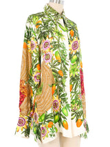 Hermes Passiflores Silk Blouse Top arcadeshops.com