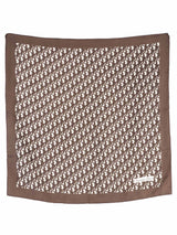 Christian Dior Brown Oblique Printed Silk Scarf Accessory arcadeshops.com