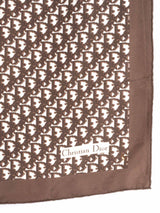 Christian Dior Brown Oblique Printed Silk Scarf Accessory arcadeshops.com