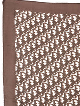 Christian Dior Brown Oblique Printed Silk Scarf Accessory arcadeshops.com