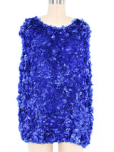 Dries Van Noten Cobalt Warped Paillette Top Top arcadeshops.com
