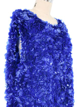 Dries Van Noten Cobalt Warped Paillette Top Top arcadeshops.com
