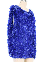 Dries Van Noten Cobalt Warped Paillette Top Top arcadeshops.com