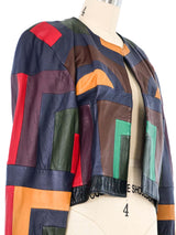 Patchwork Leather Jacket Jacket arcadeshops.com