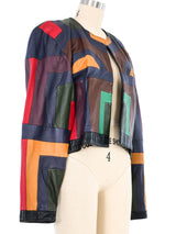 Patchwork Leather Jacket Jacket arcadeshops.com