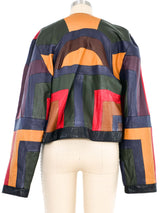 Patchwork Leather Jacket Jacket arcadeshops.com
