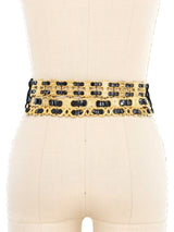 Multi Chain Embossed Leather Waist Belt Accessory arcadeshops.com